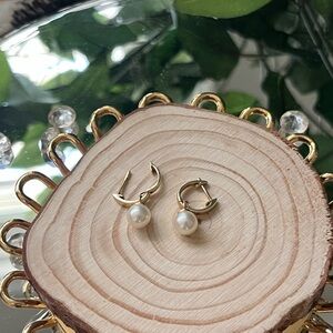 Mastoloni 14K Gold Pearl Hoop Earrings